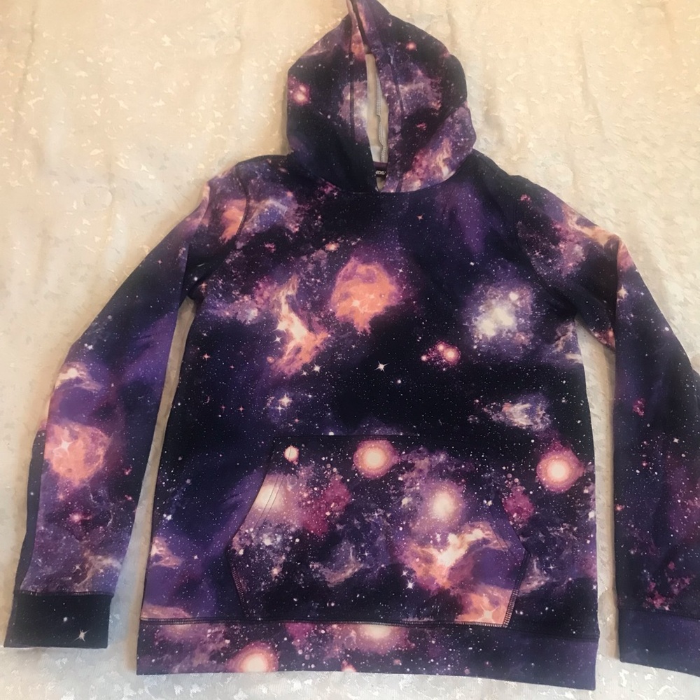 Lands End Galaxy Print Kids Hoodie Size XL 18/20 NWOT